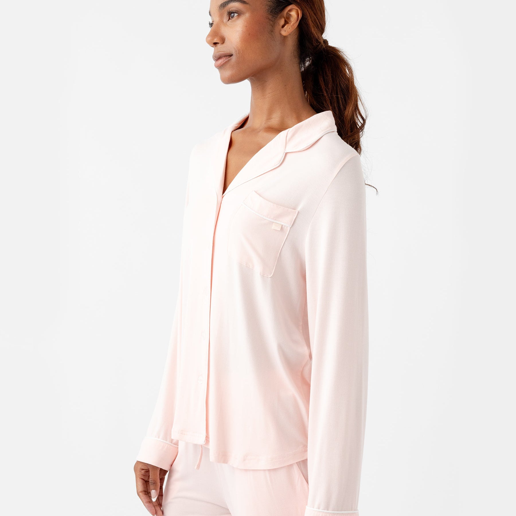 Blossom@woman wearing blossom cozy earth pajamas
