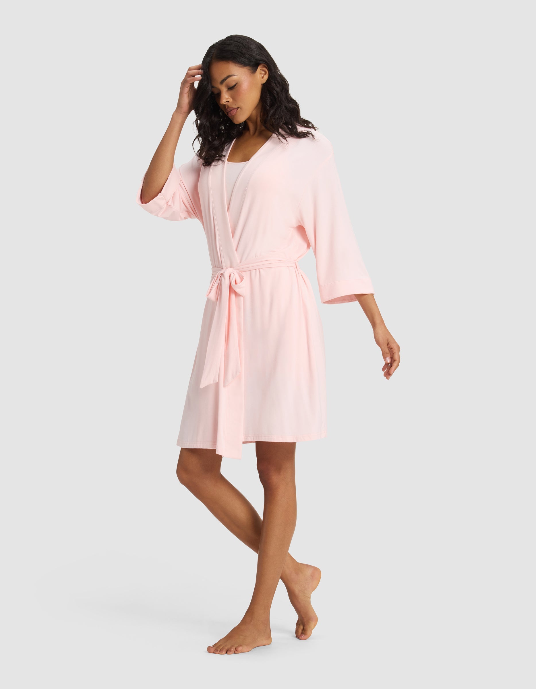 Blossom@woman wearing a blossom cozy earth robe