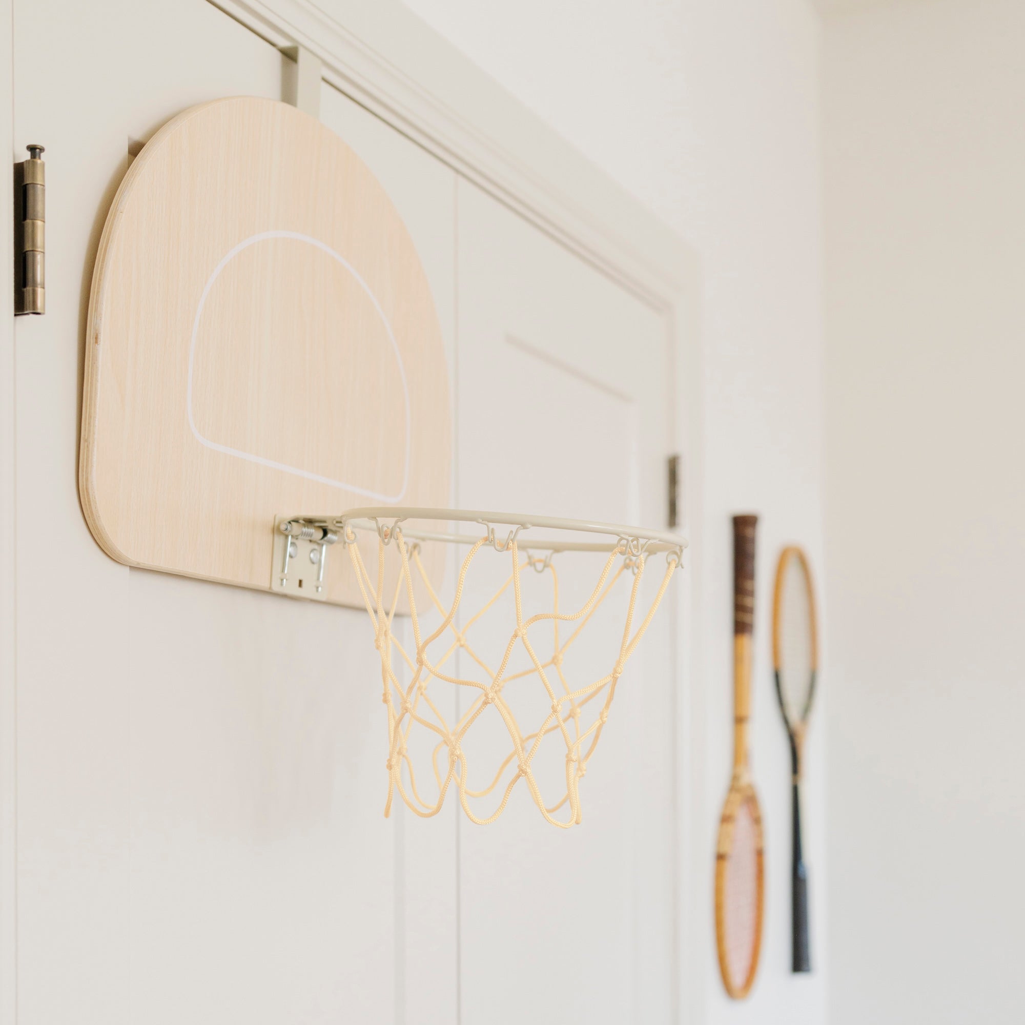 Ivory (on sale)@Doorway basketball hoop designed for indoor play at home