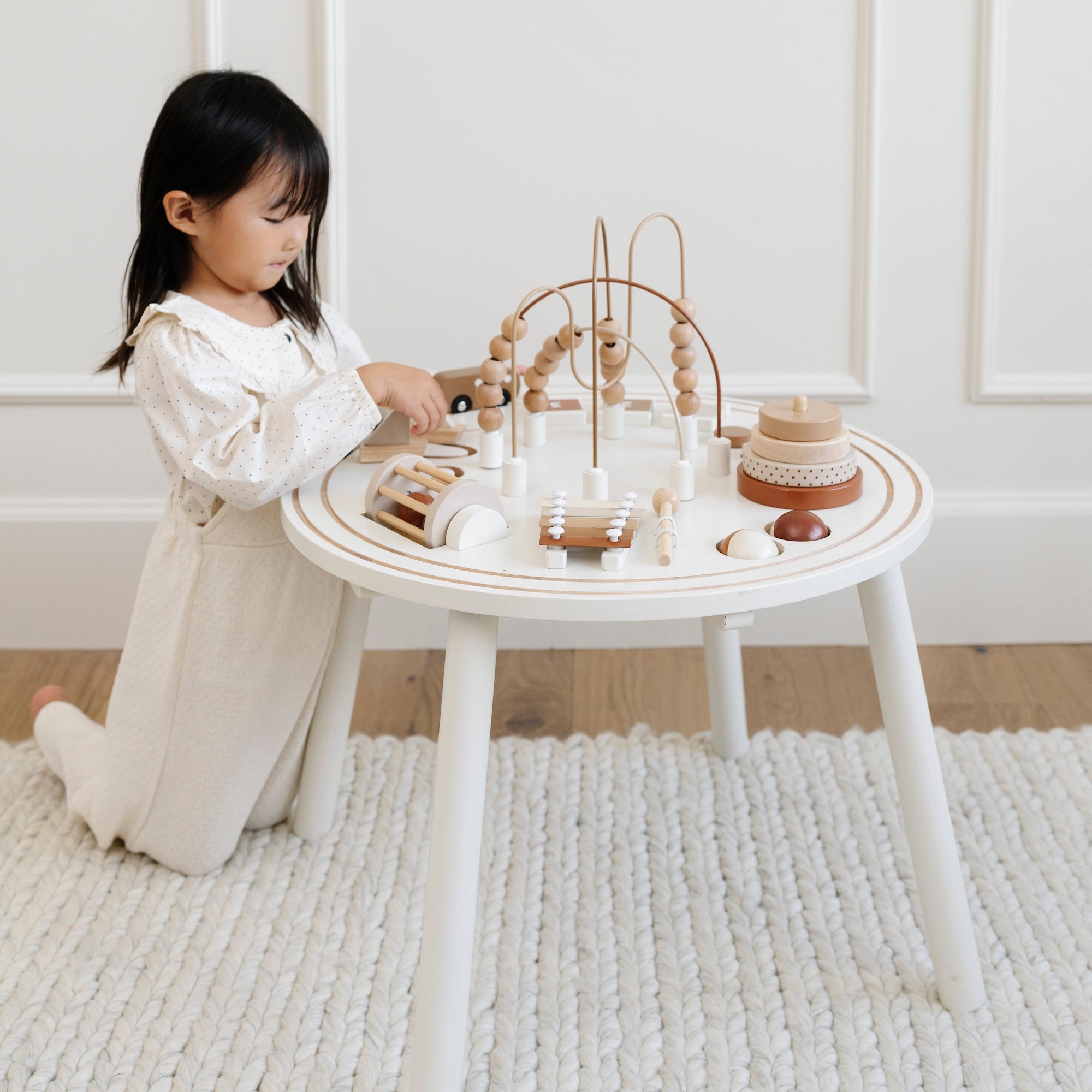 Camel (on sale)@Activity table styled in a shared living space for kids