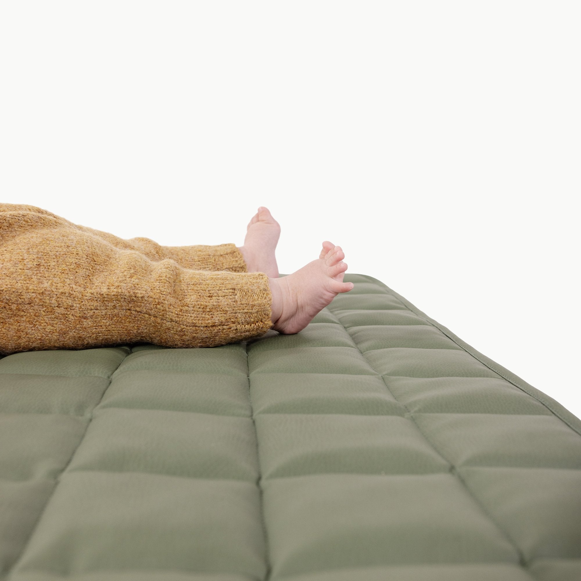 Thyme / Square@Baby laying on the Thyme Square Quilted Mat
