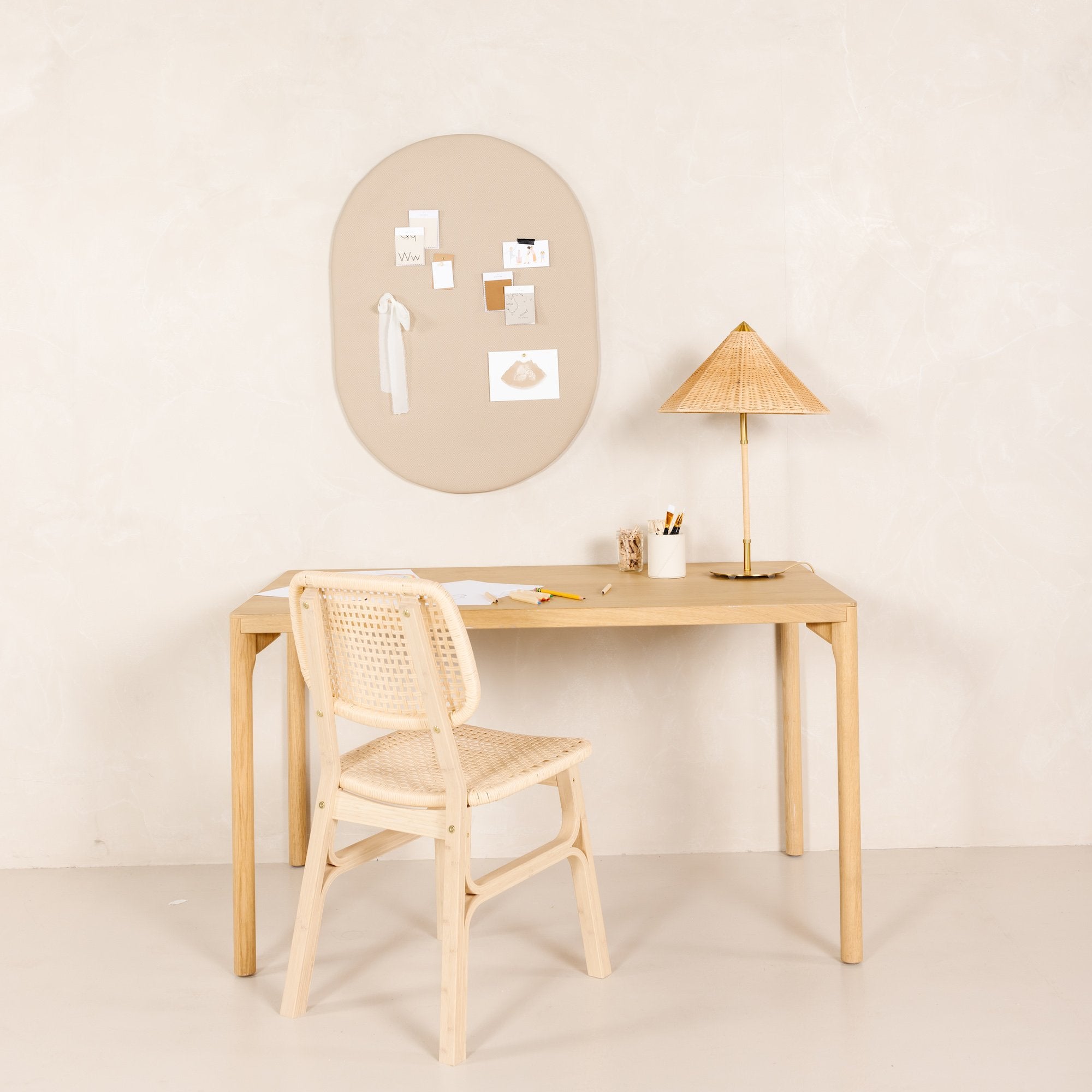 Millet (on sale)@Neutral pinboard mounted on wall in living room setting