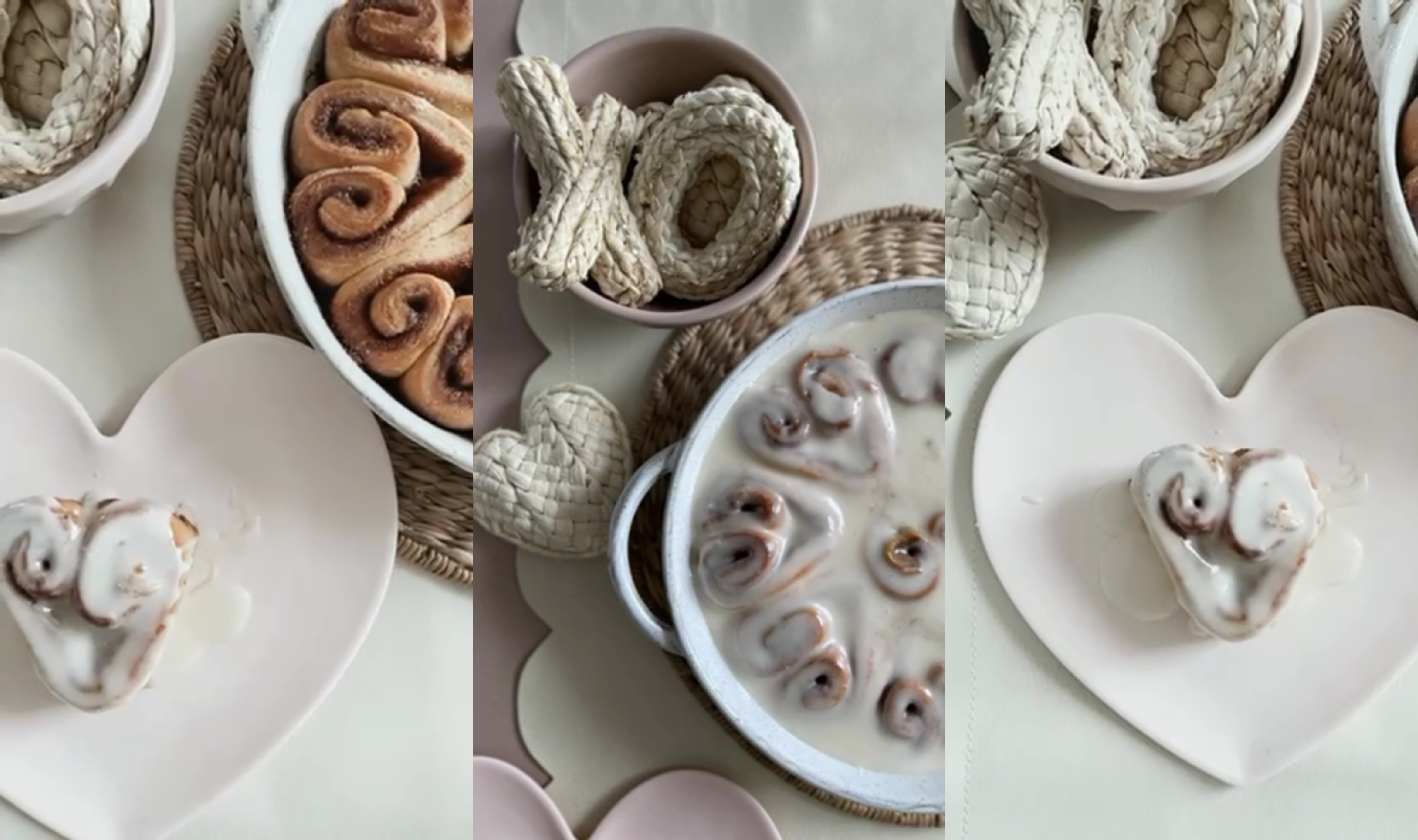 Valentine's Heart Shaped Cinnamon Rolls