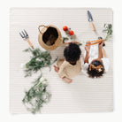 Cafe Stripe / Square@overhead of kids playing on the midi square cafe stripe mat