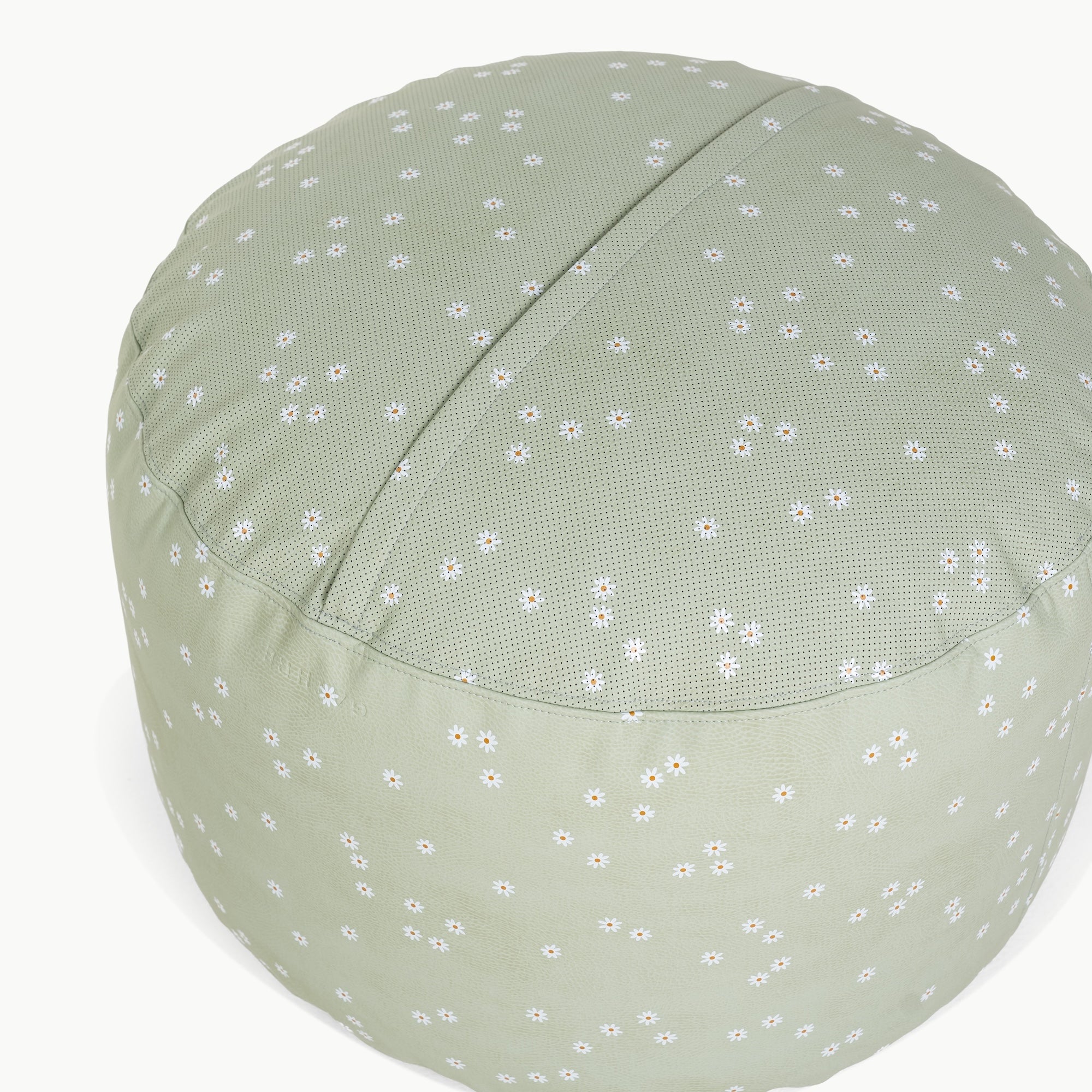 Flora (on sale)@zipper detail on circle pouf