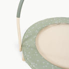 Flora@Close-up of durable indoor trampoline designed for toddlers and young children