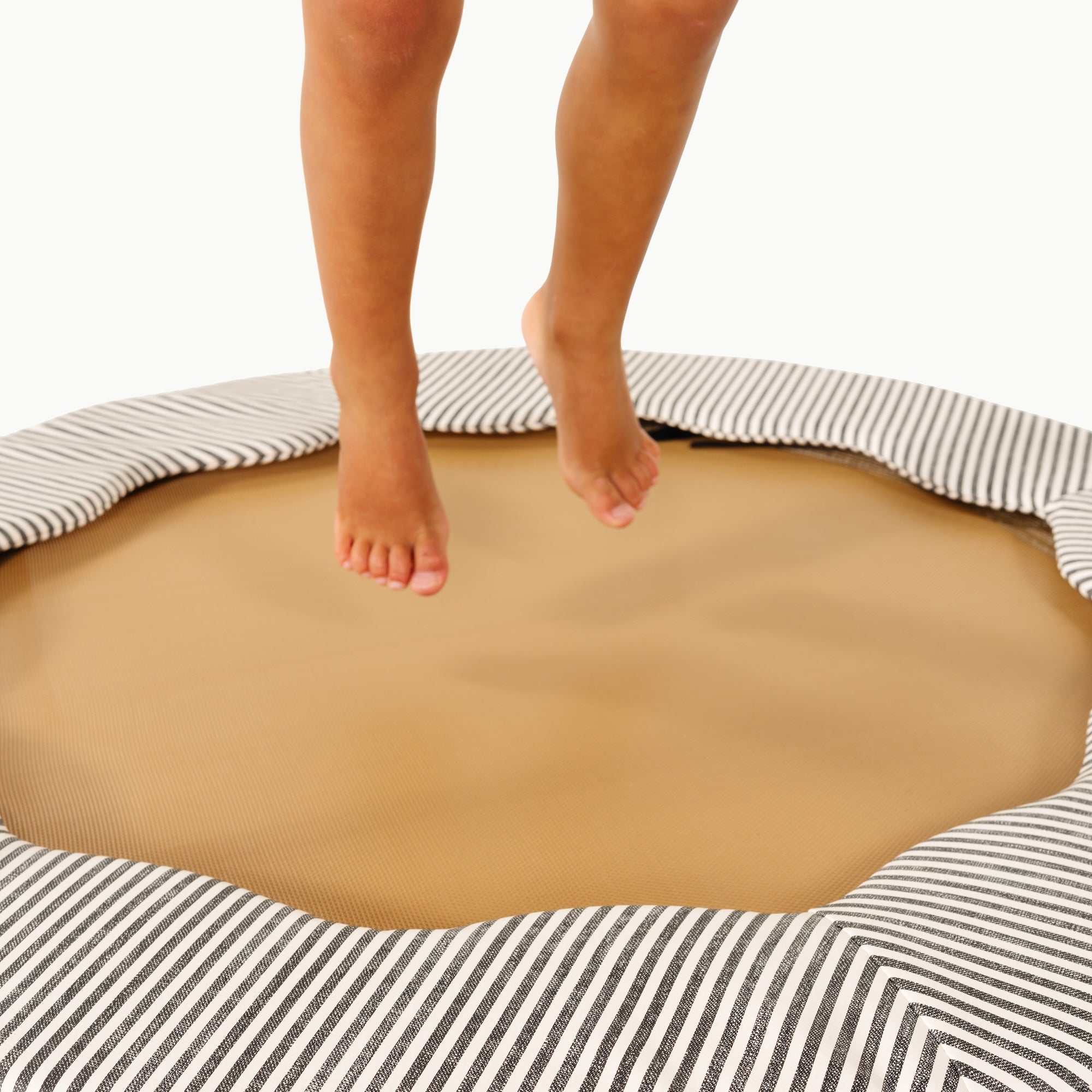Stone Stripe Scallop@Children’s indoor trampoline with modern design for active play at home