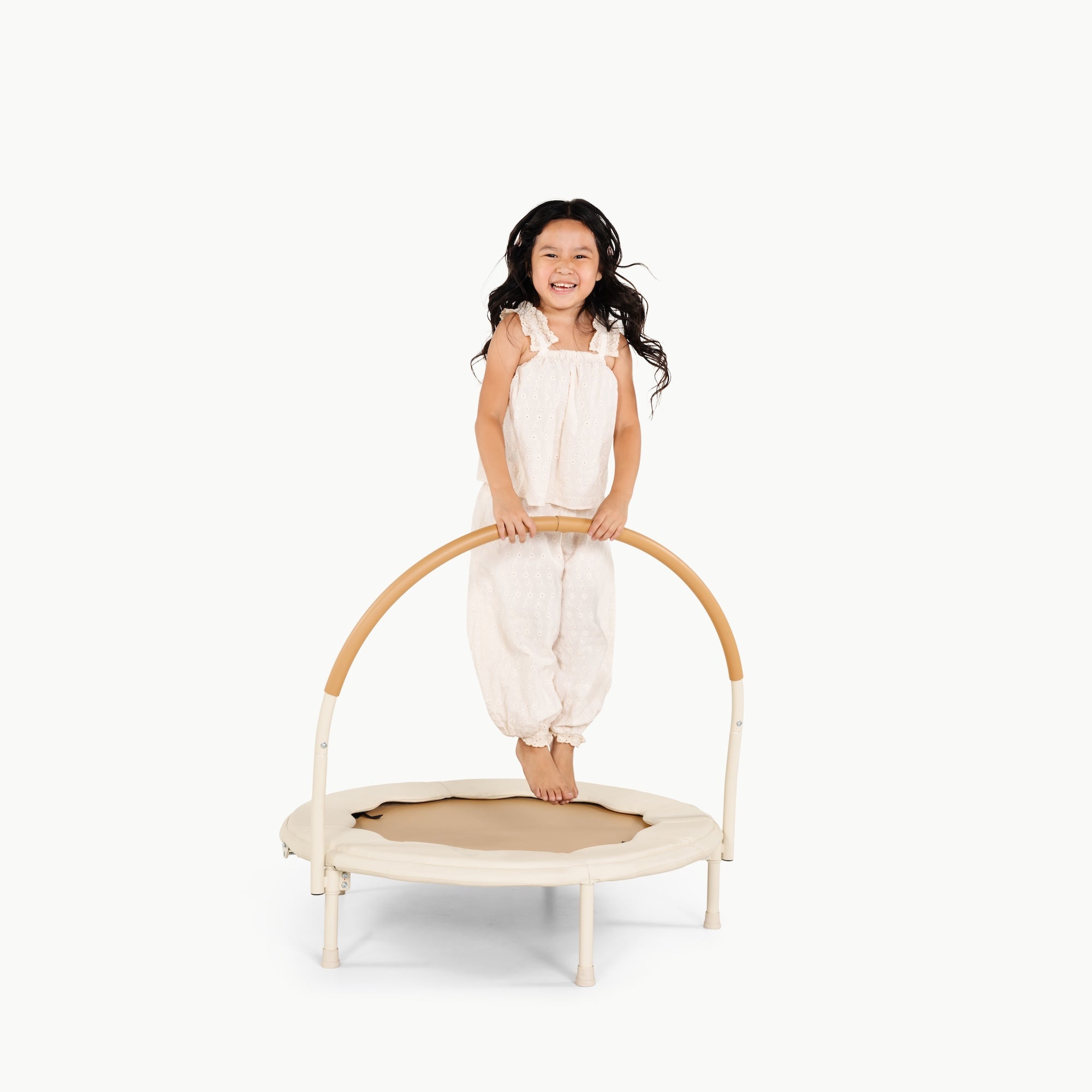 Ivory Scallop@Indoor trampoline for toddlers and young kids designed for everyday play at home