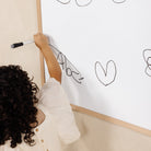 Beech@Reversible kids chalkboard and whiteboard with magnetic surface for play