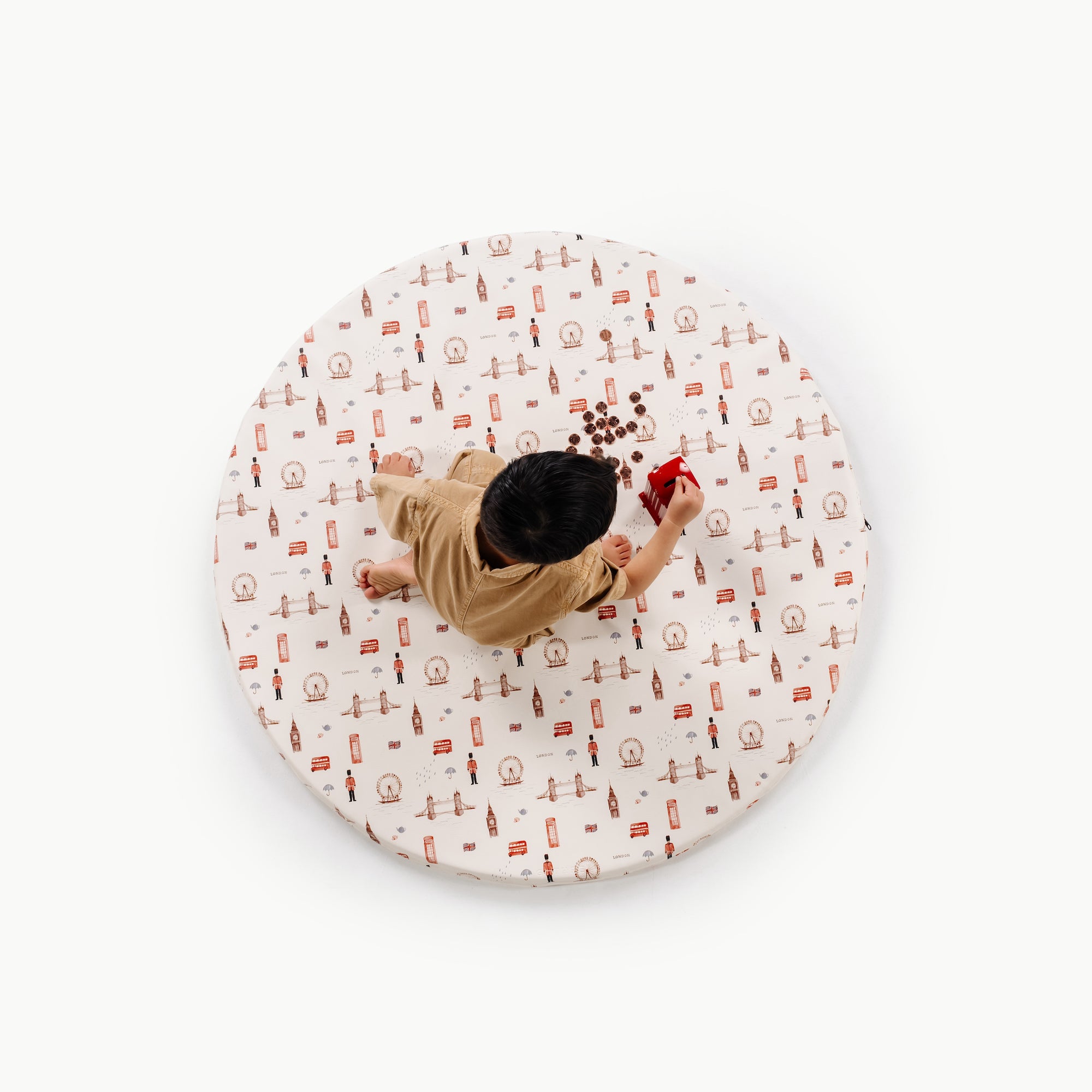 London (on sale) / Circle@overhead of kid playing on the london padded mini circle