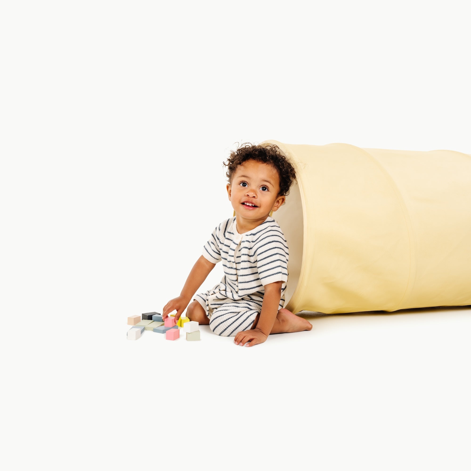 Mellow (on sale)@toddler playing with mellow tunnel