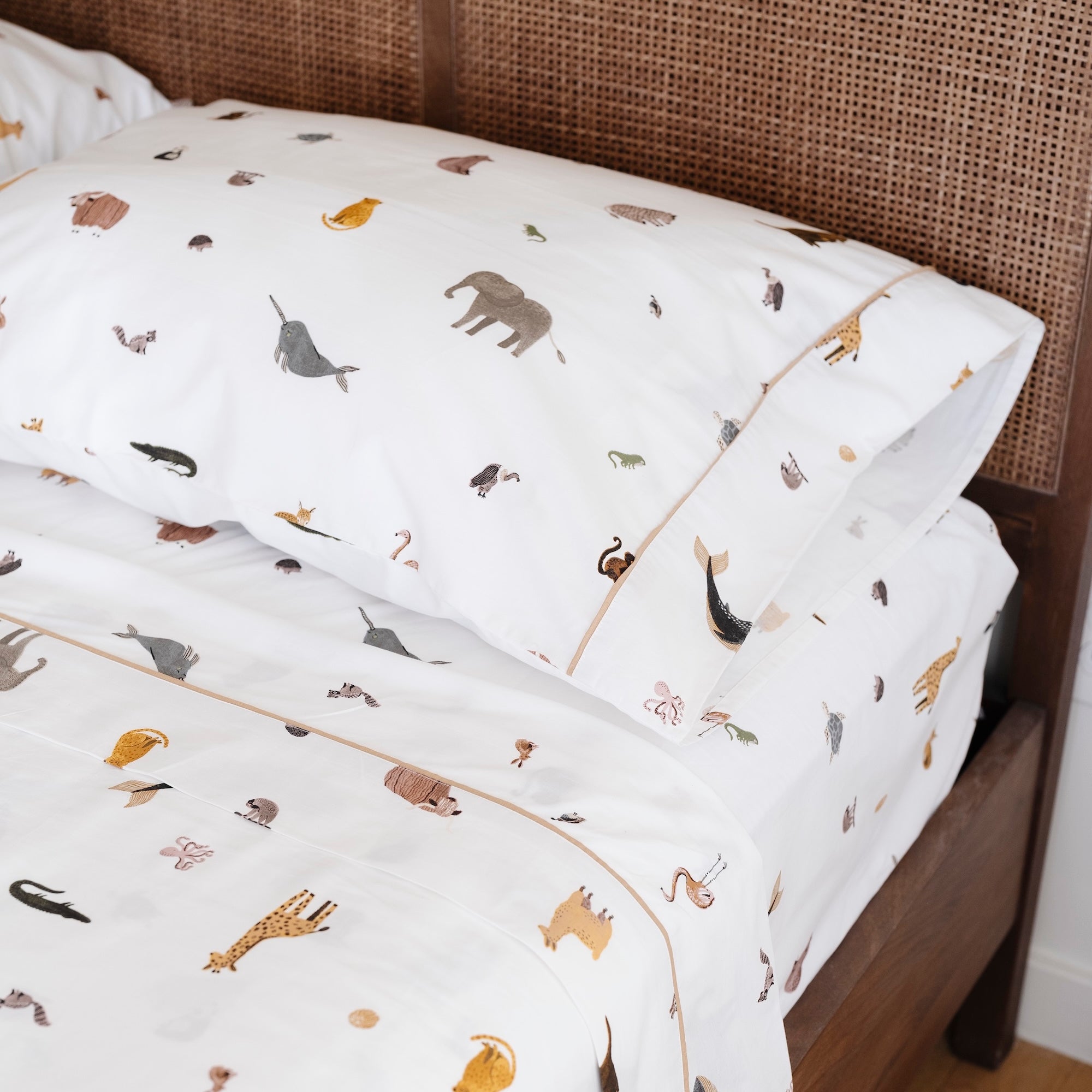 Menagerie@Child bedroom styled with cotton kids bedding sheets