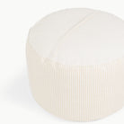 Pinstripe (on sale)@circle pouf detail image of zipper