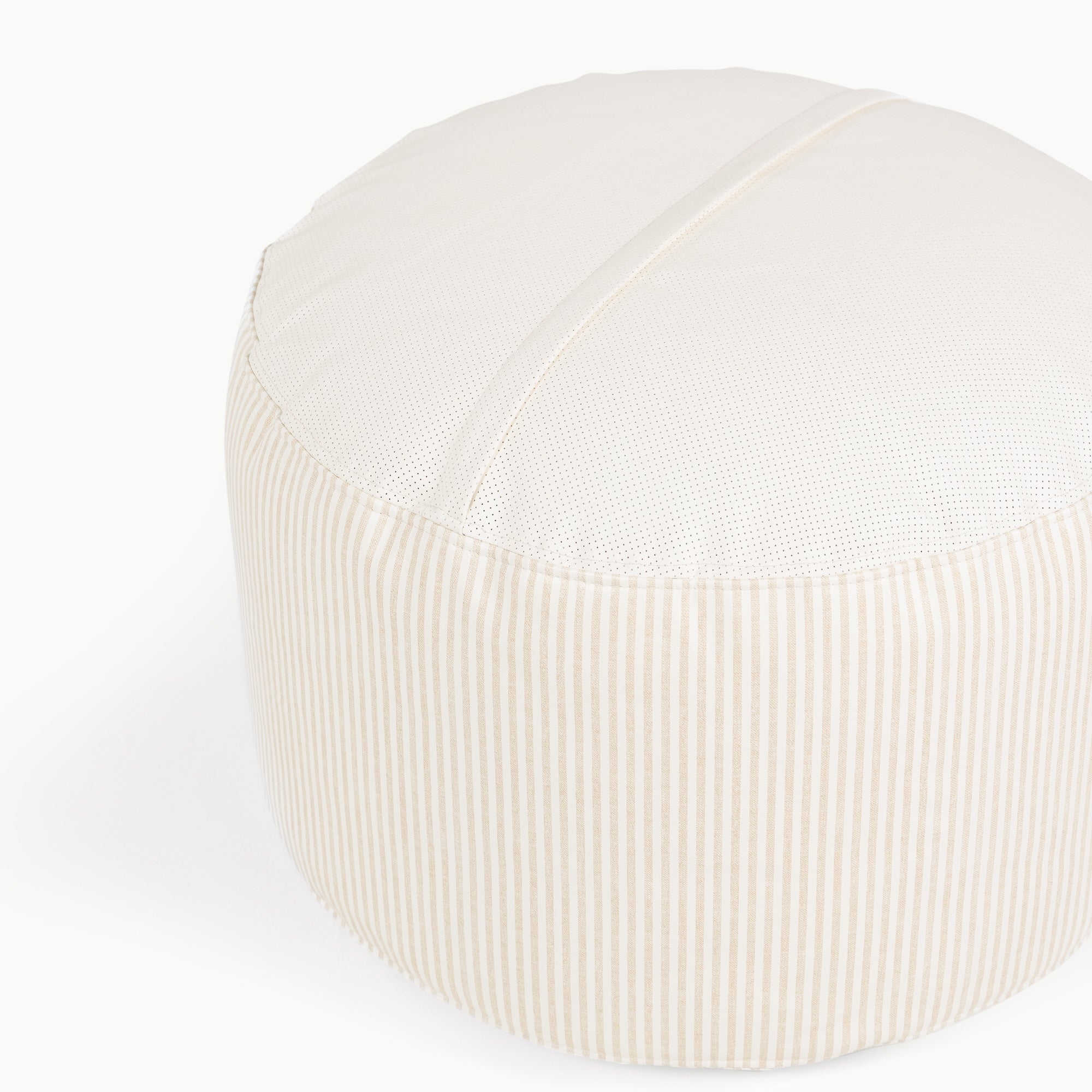 Pinstripe (on sale)@circle pouf detail image of zipper