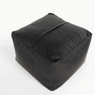 Raven (on sale)@bottom zipper detail of the Raven Square Pouf
