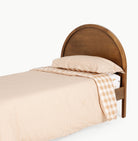 Tan Gingham@Reversible cotton duvet cover for kids bedding