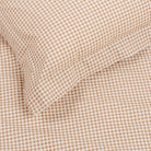 Tan Gingham@Reversible cotton duvet cover for kids bedding
