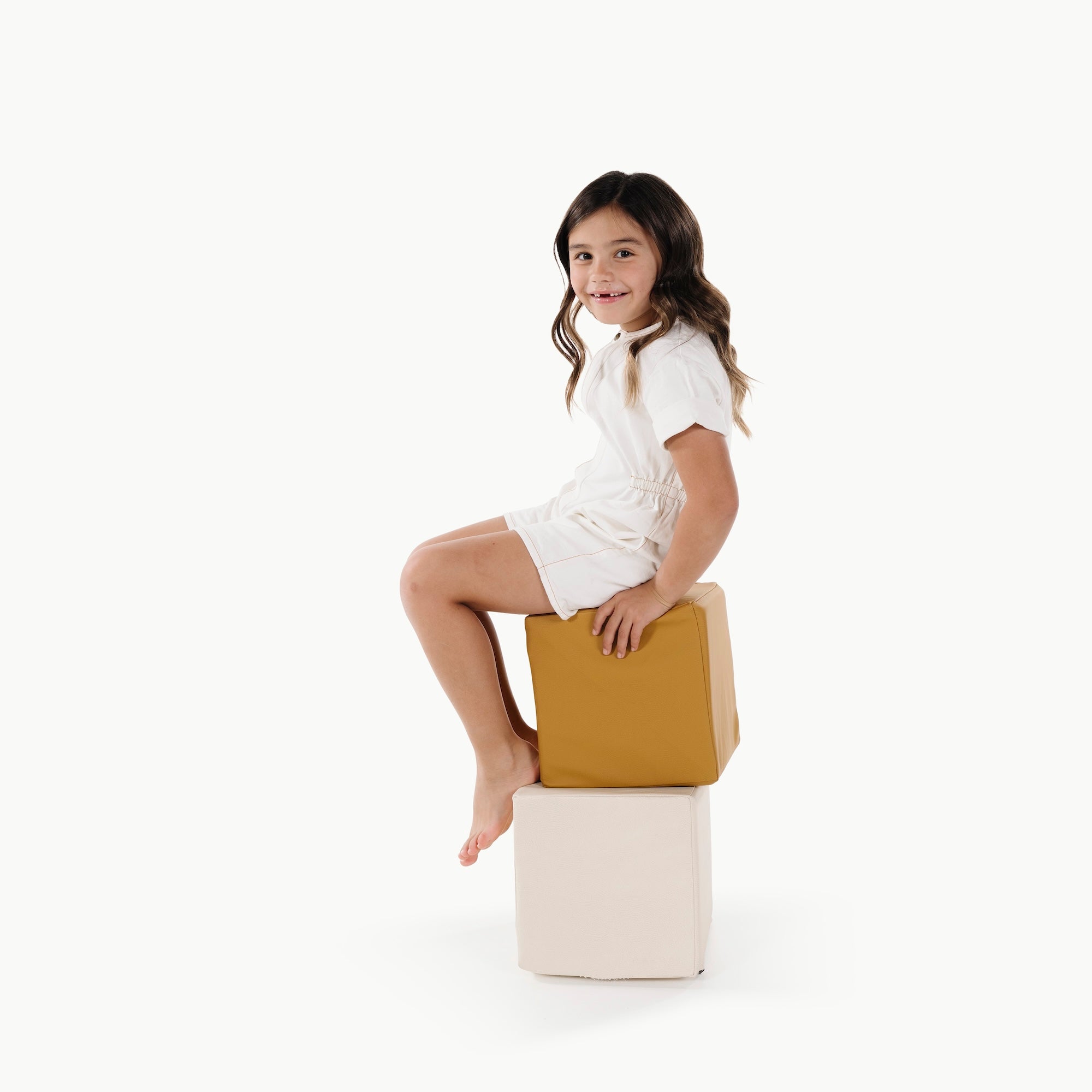 Saffron • Ivory (on sale)@little girl on saffron cubes