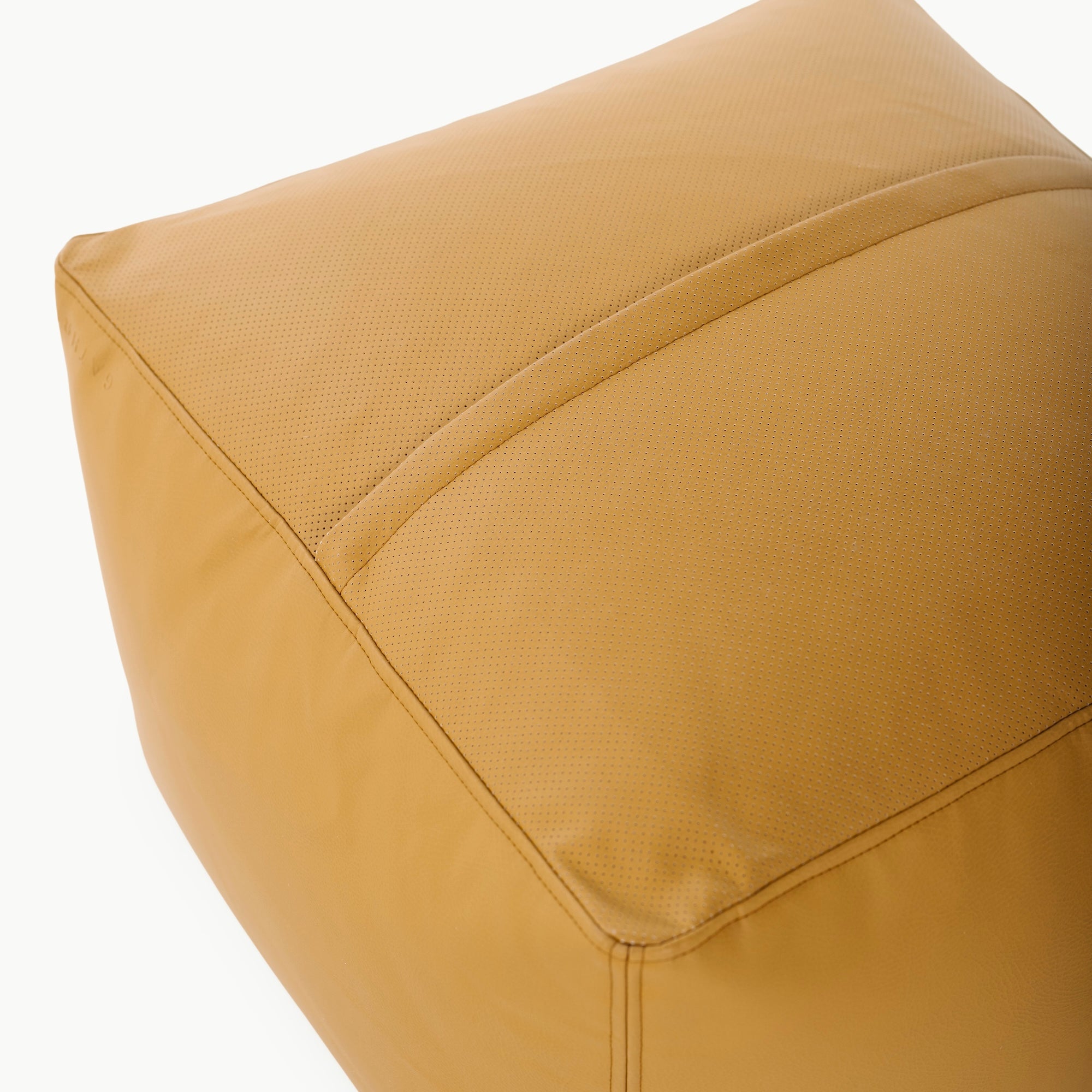 Saffron (on sale)@zipper detail on square pouf