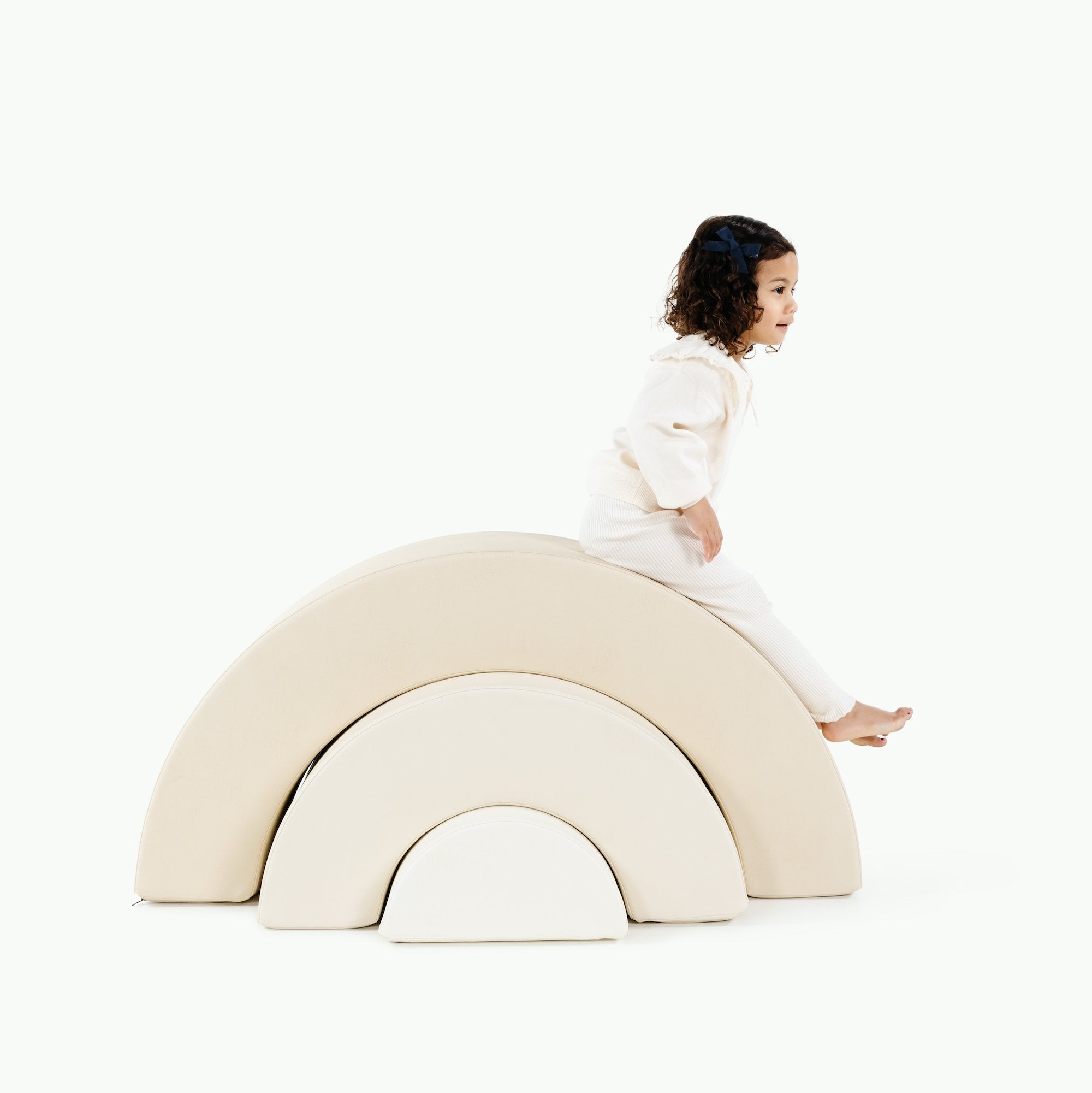 Wool • Ivory • Alabaster (on sale)@Kid playing on the Ivory Arc Playset