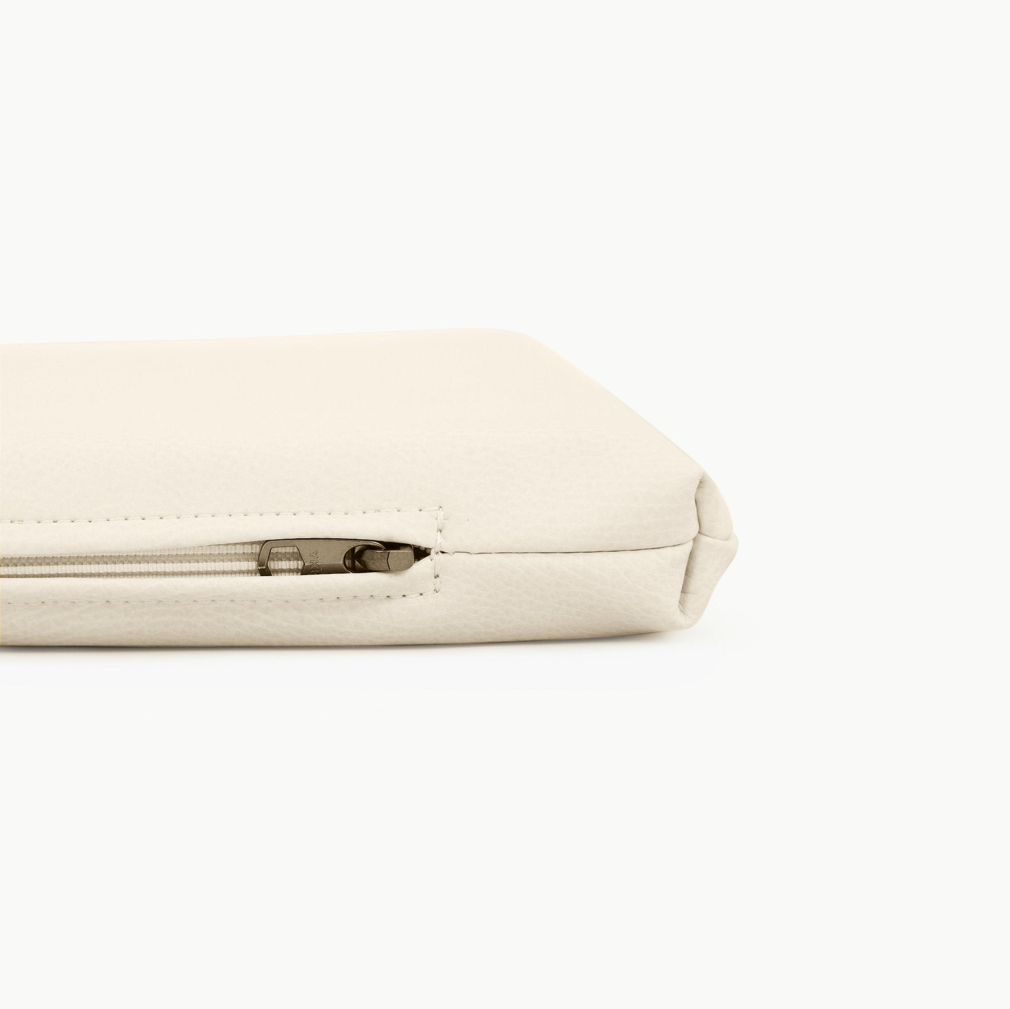 Ivory@Zipper detail on Ivory Padded Midi+