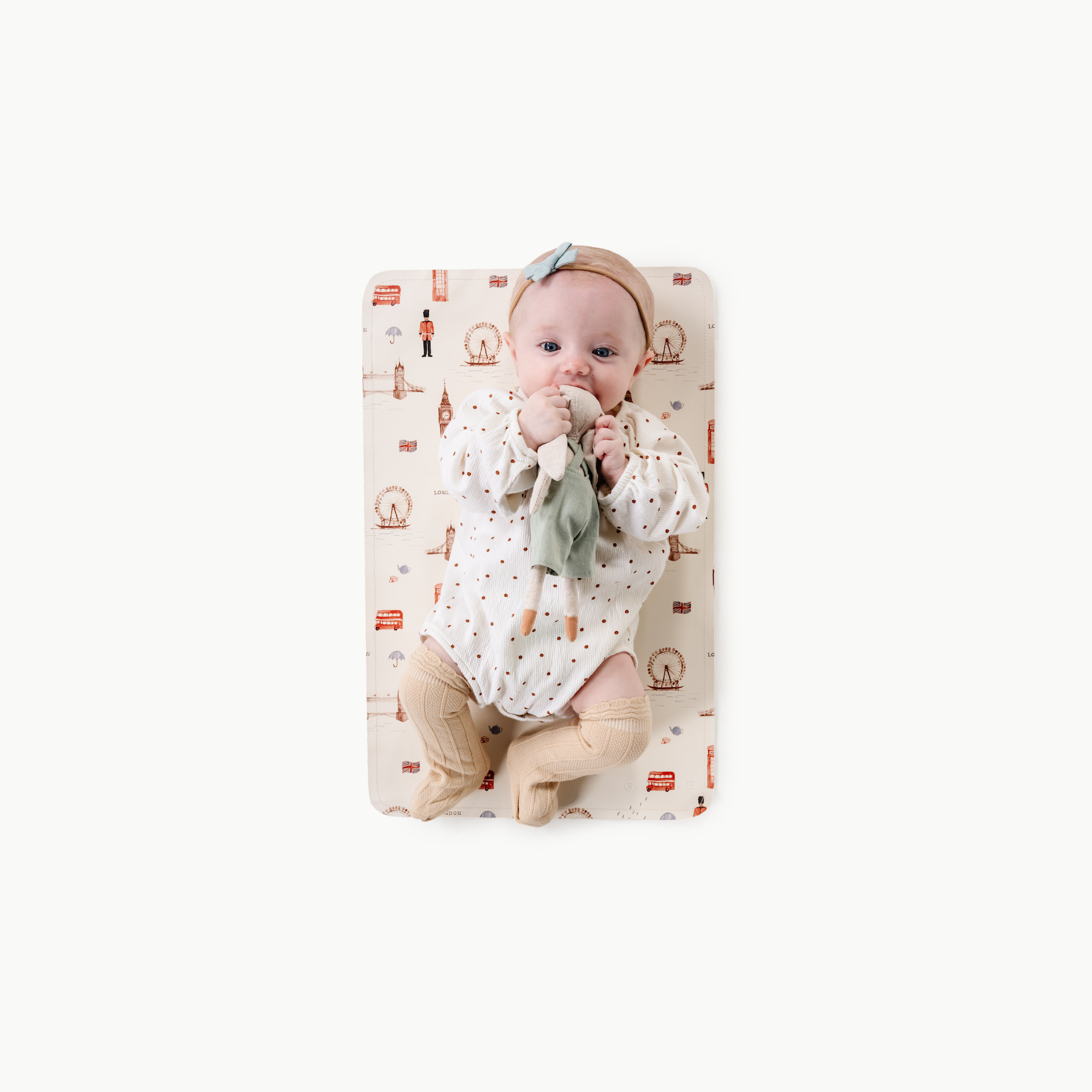 London (on sale)@overhead of baby on the london micro mat