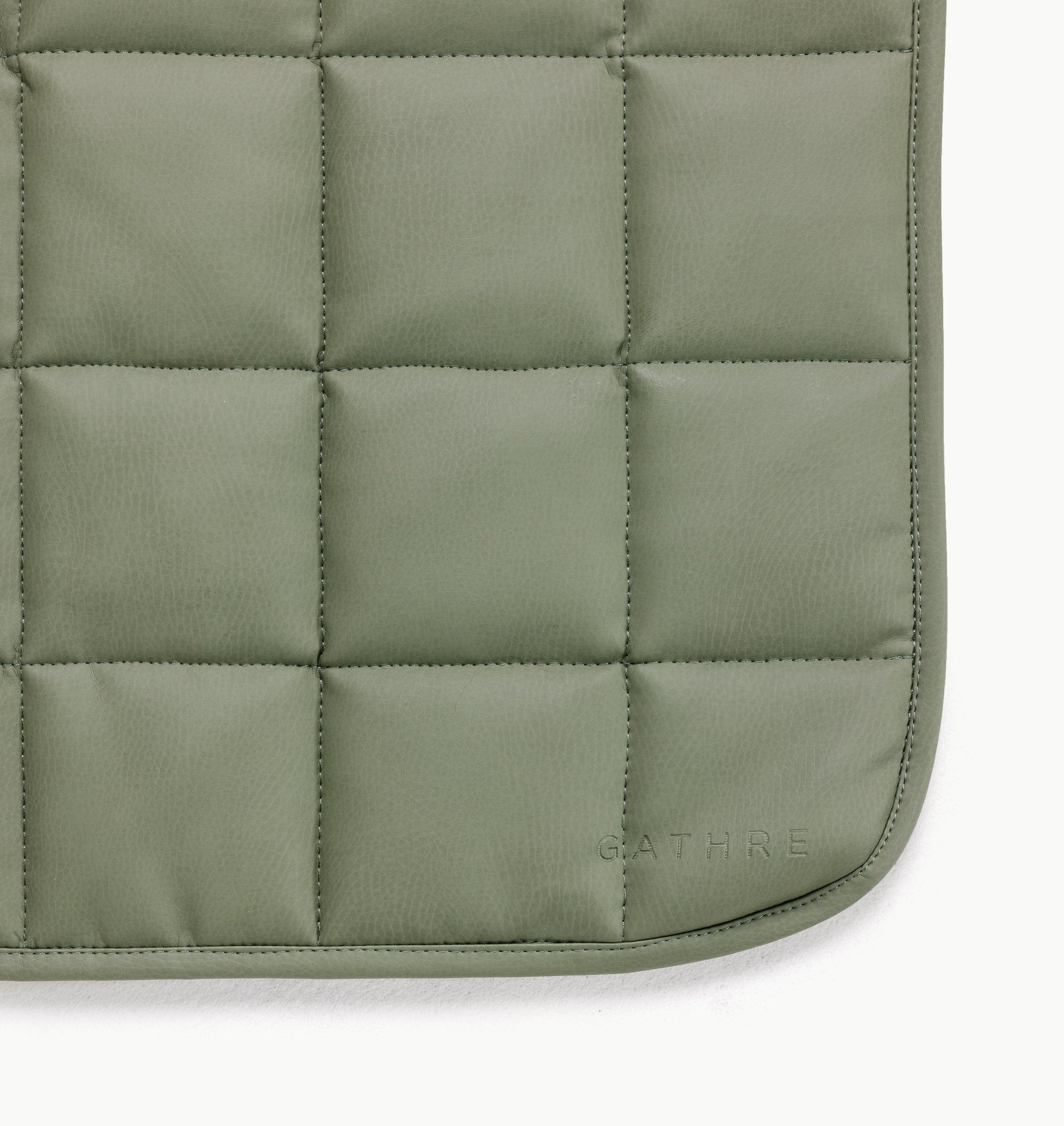 Thyme / Square@Gathre deboss on the Thyme Square Quilted Mat