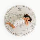 World Map / Circle@Overhead kid laying on World Map Midi Circle Mat