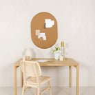 Camel@Neutral pinboard mounted on wall in living room setting